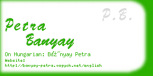 petra banyay business card